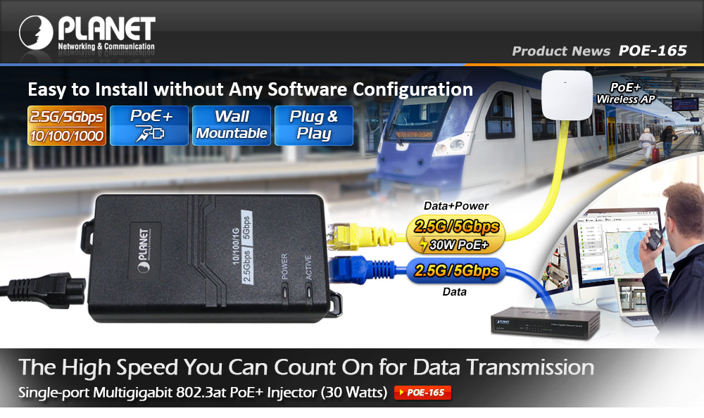 POE-165 Multigigabit PoE Injector