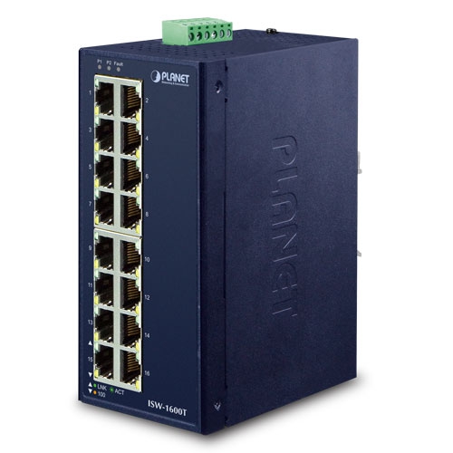 Industrial 16-Port 10/100TX Fast Ethernet Switch ISW-1600T