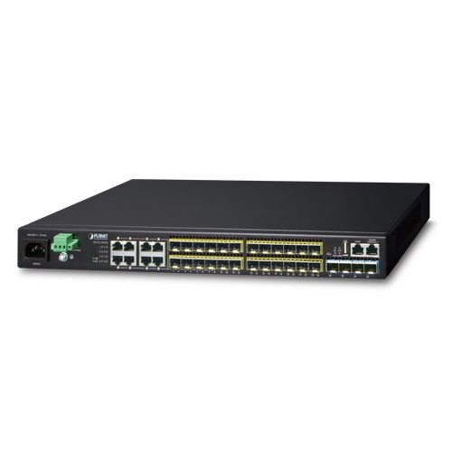 Layer 3 24-Port 100/1000X SFP + 8-Port Shared TP + 4-Port 10G SFP+ Stackable Managed Switch (100~240V AC, 36-75V DC) XGS3-24242