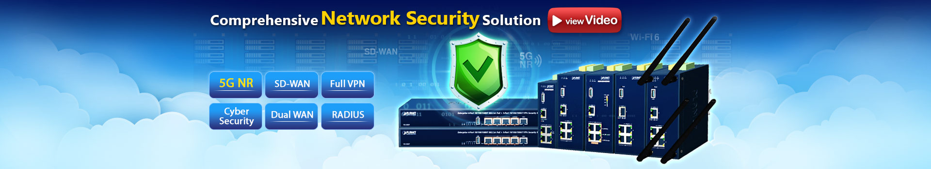 Comprehensive Network Security Solution, Video, 5G NR, SD-WAN, Full VPN, Cyber Security, Dual WAN, Radius Server