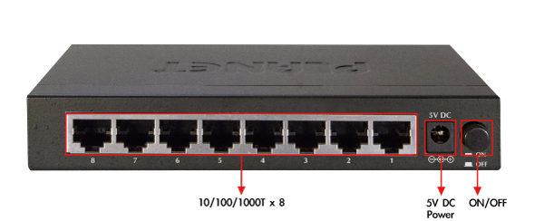 Gigabit Ethernet Switch 8 Port PLANET GSD-803