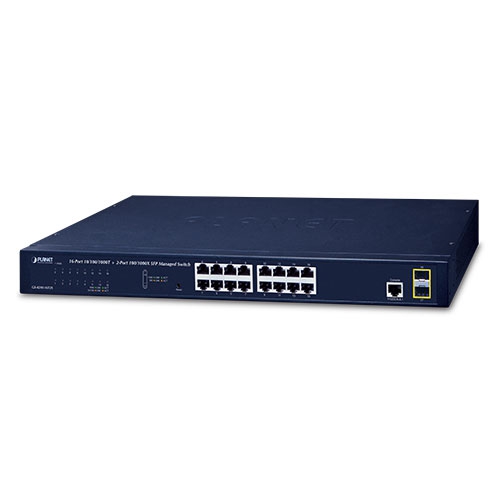 16-Port Layer 2 Managed Gigabit Ethernet Switch W/2 SFP Interfaces GS-4210-16T2S
