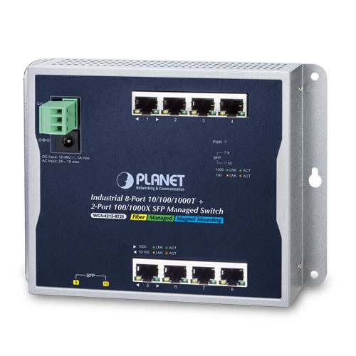 Planet IGS-801M 8-Port 10/100/1000 Mbps Managed Industrial Ethernet Switch 