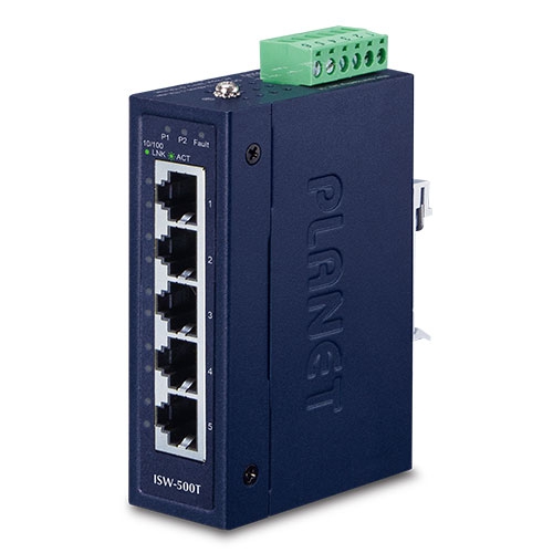 Industrial 5-Port 10/100TX Compact Ethernet Switch ISW-500T