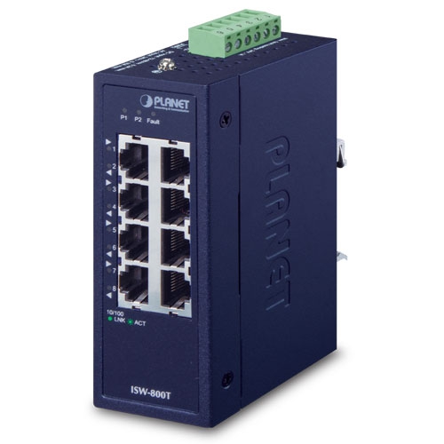 Industrial 8-Port 10/100TX Compact Ethernet Switch ISW-800T