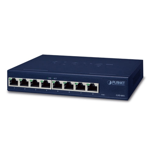 8-Port 10/100/1000BASE-T Gigabit Ethernet Switch GSD-805