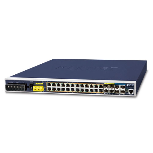 Industrial L3 24-Port 10/100/1000T-802.3at PoE + 4-Port 10G SFP+ Managed Ethernet Switch IGS-6325-24P4X