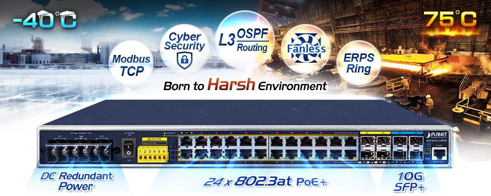 IGS-6325-24P4S - Switch industriel IP30 manageable niveau 3, 24 ports  Gigabit Ethernet PoE+ dont 4