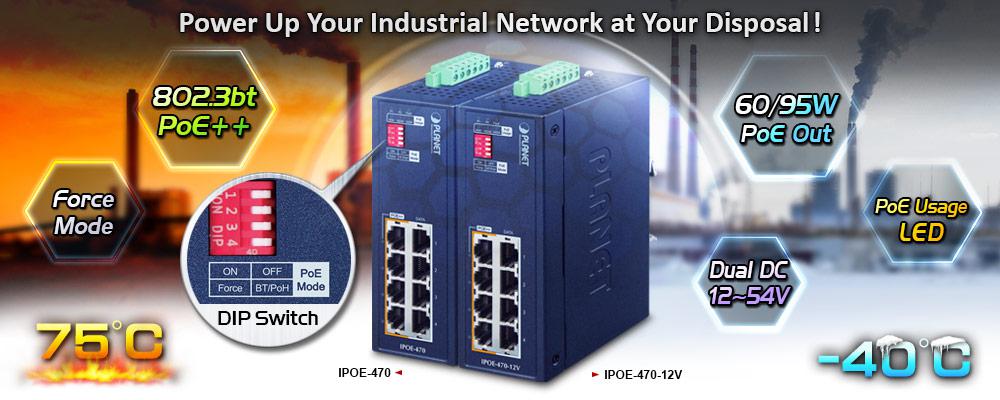 IPOE-270 Industrial 2-port Multi-Gigabit 802.3bt PoE++ Injector Hub