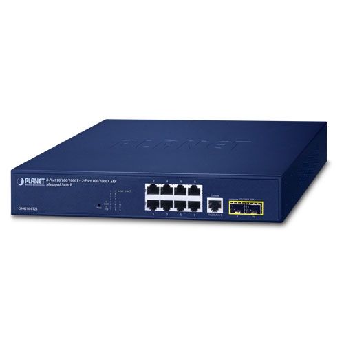 8-Port 10/100/1000T + 2-Port 100/1000X SFP Managed Switch GS-4210-8T2S
