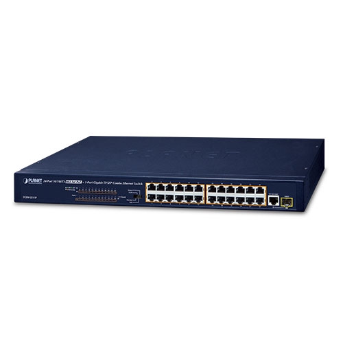24-Port 10/100BASE-TX 802.3at PoE + 1-Port Gigabit TP/SFP Combo Ethernet Switch FGSW-2511P