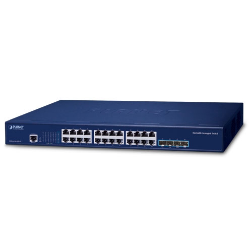 L3 24-Port 10/100/1000T + 4-Port 10G SFP+ Stackable Managed Switch SGS-6310-24T4X