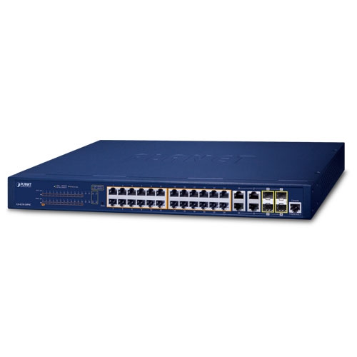 24-Port 10/100/1000T 802.3at PoE + 4-Port Gigabit TP/SFP Combo Managed Switch GS-4210-24P4C / GS-4210-24PL4C
