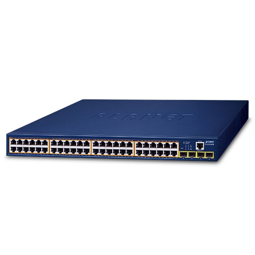48-Port 10/100/1000T 802.3at PoE + 4-Port 100/1000BASE-X SFP Managed Switch GS-4210-48P4S