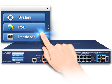 PoE switches with intuitive touch LCD for easy navigation